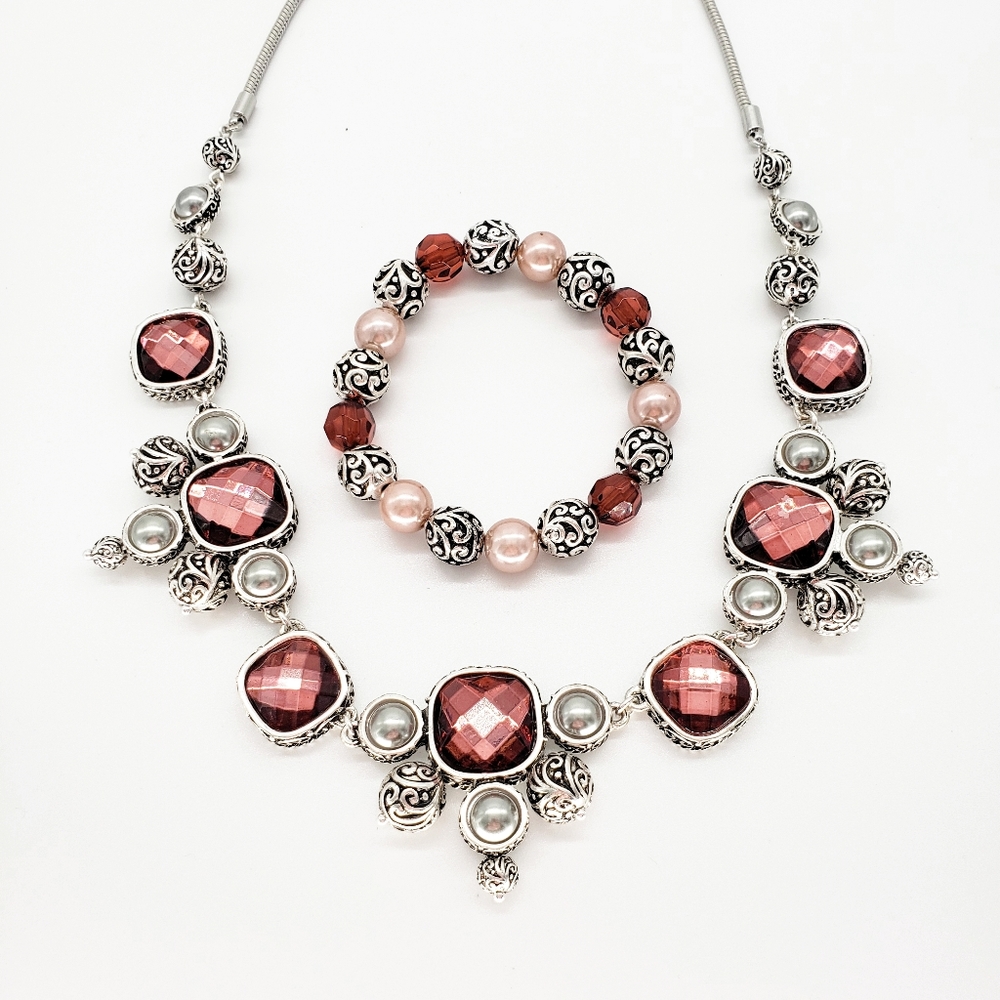 Dillard's Scroll Necklace & Bracelet Set